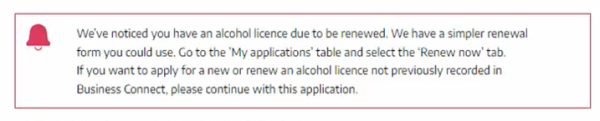 Screenshot of a notification banner for renewals.